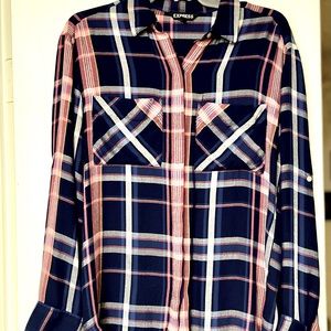 EXPRESS  Pink/Blue/White flannel.